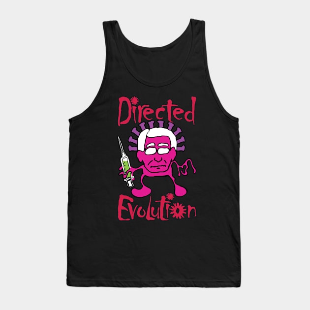 Directed Evolution A Funny Design Depicting Dr. Anthony Fauci as a COVID-19 Virus Holding a Medical Device Tank Top by pelagio